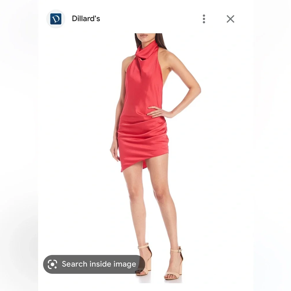 Coral Pink cowl neck backless dress. - Picture 1 of 5